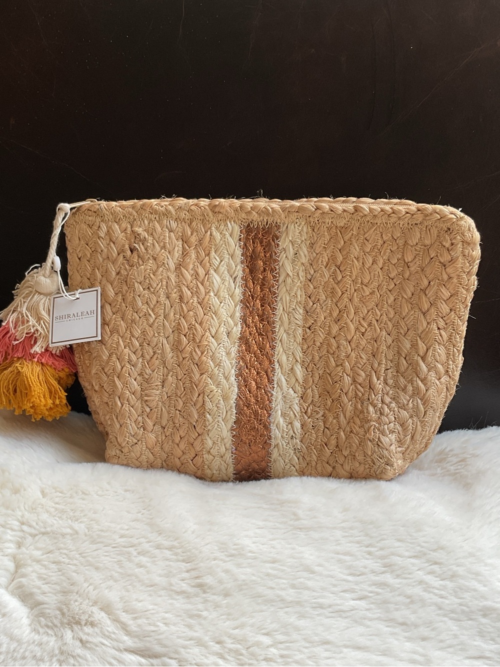 Shiraleah Metallic Lorie Straw Clutch